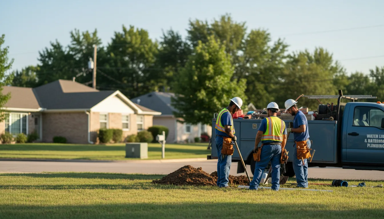 Residential water line and bathroom plumbing service in Riverdale, NE